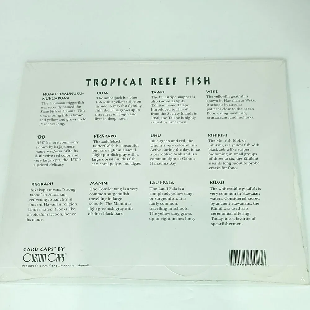 Pogs Tropical Reef Fish Custom Caps Sealed On Card NEW
